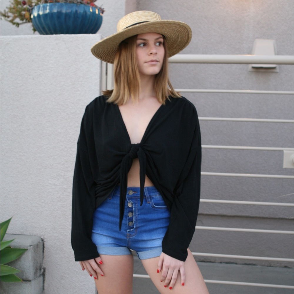 Blue button up shorts